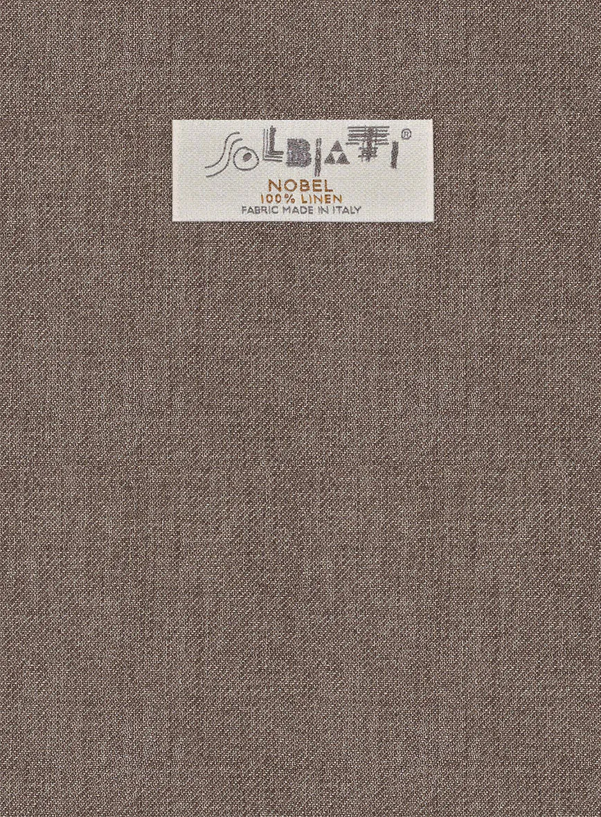 Solbiati Twill Stone Brown Linen Pants