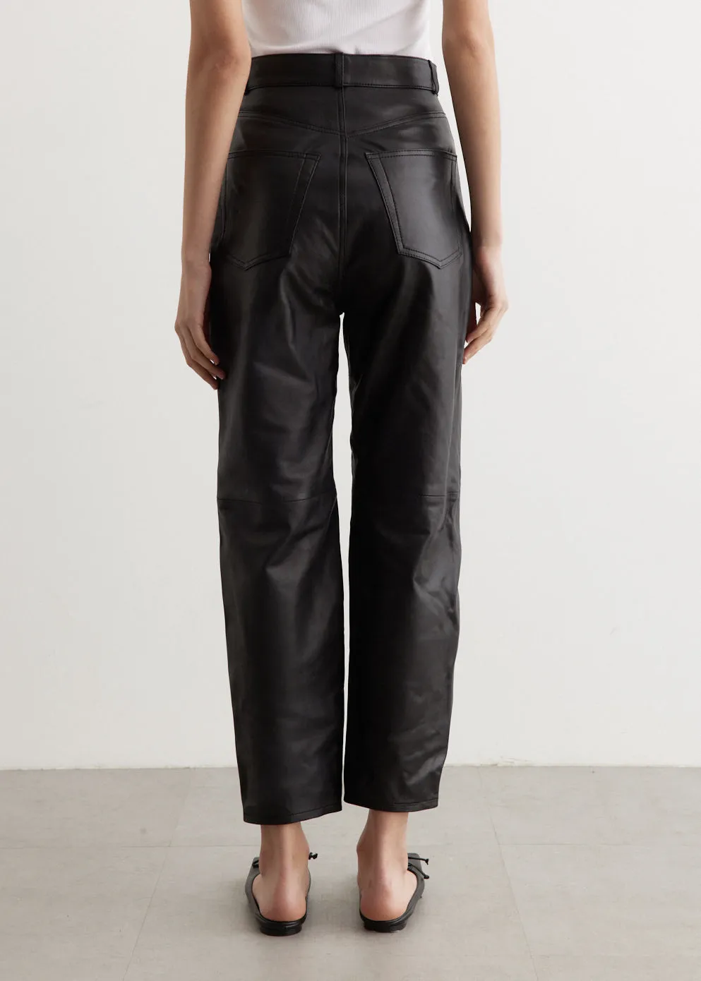 Tapered Leather Trousers