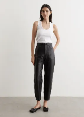 Tapered Leather Trousers