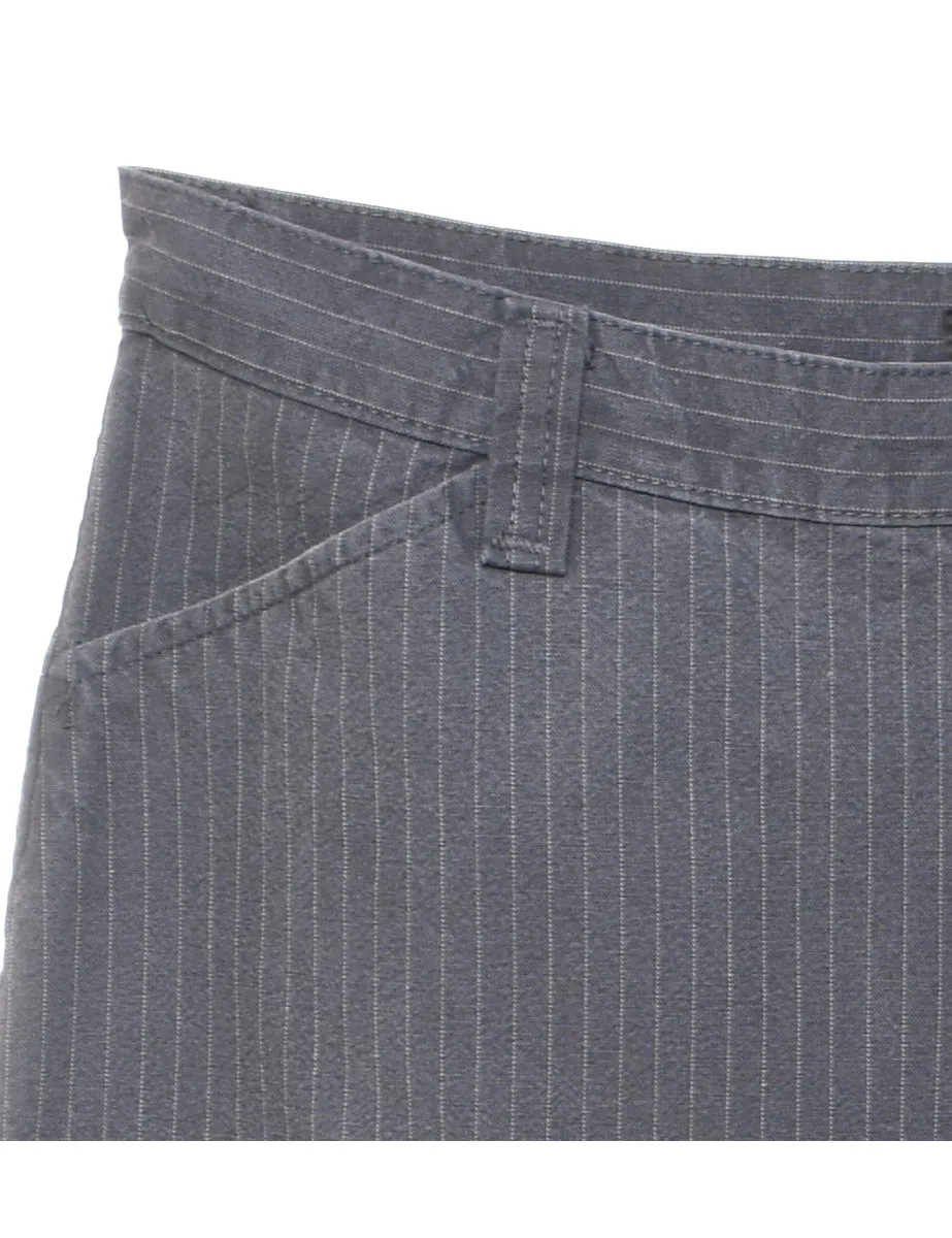 Tapered Navy Lee Striped Trousers - W34 L29