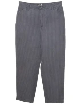 Tapered Navy Lee Striped Trousers - W34 L29