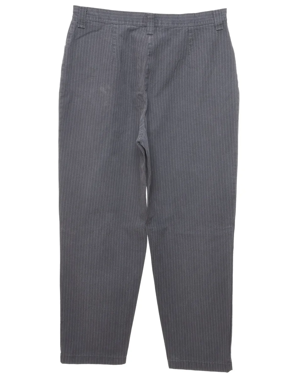 Tapered Navy Lee Striped Trousers - W34 L29