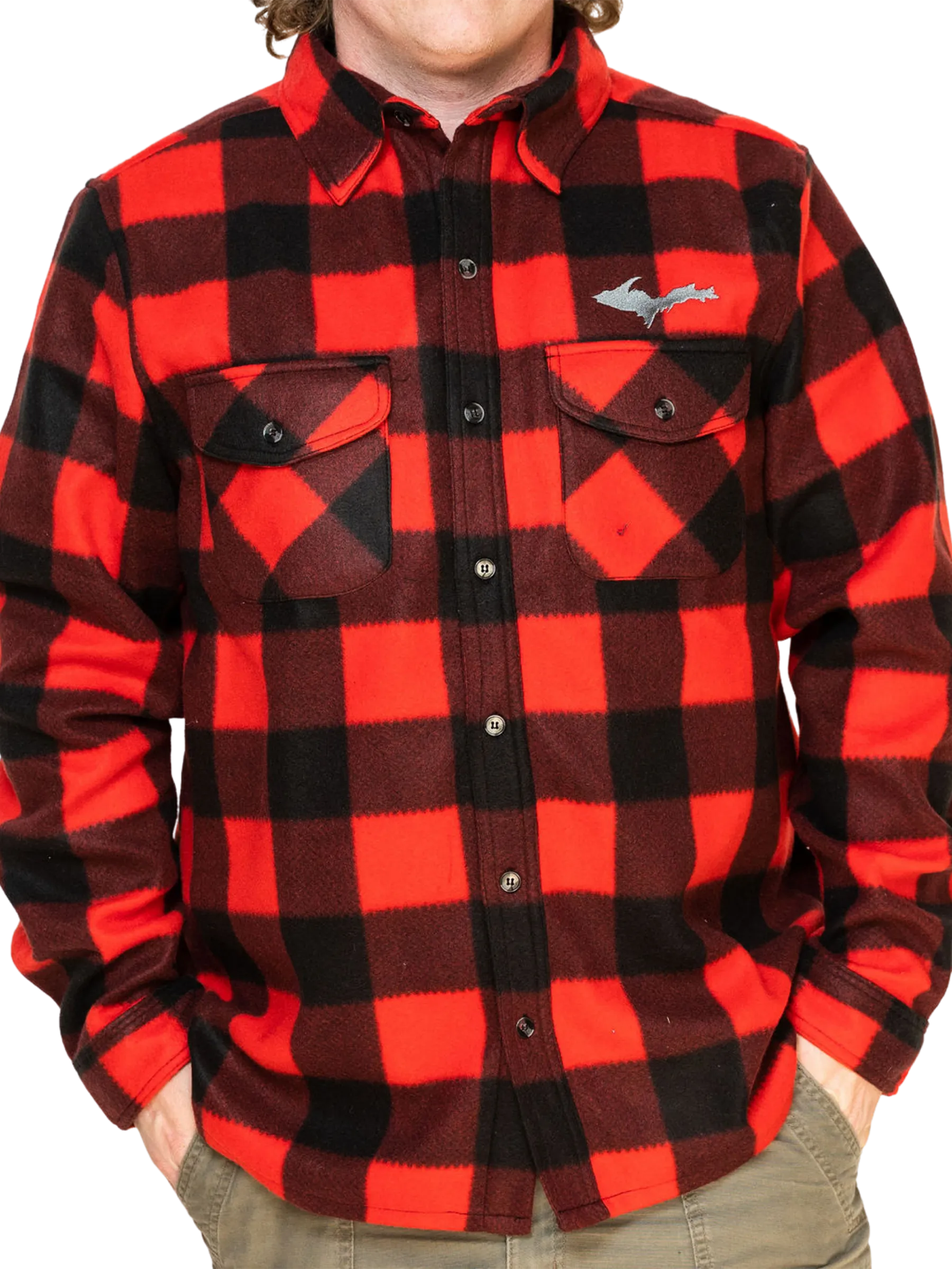 UP Red Button-Up Fleece