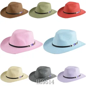 Wholesale Summer Sun Straw Wide Brim Bucket Hats H59514