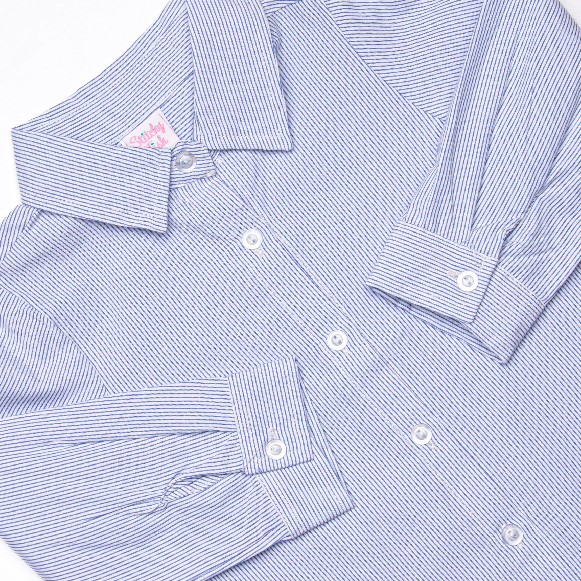 William Button-Up Shirt, Blue Stripe