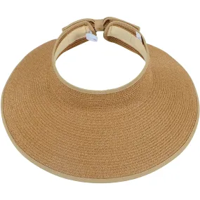 Women's Wide Brim Roll-up Straw Sun Hat Sun Visor