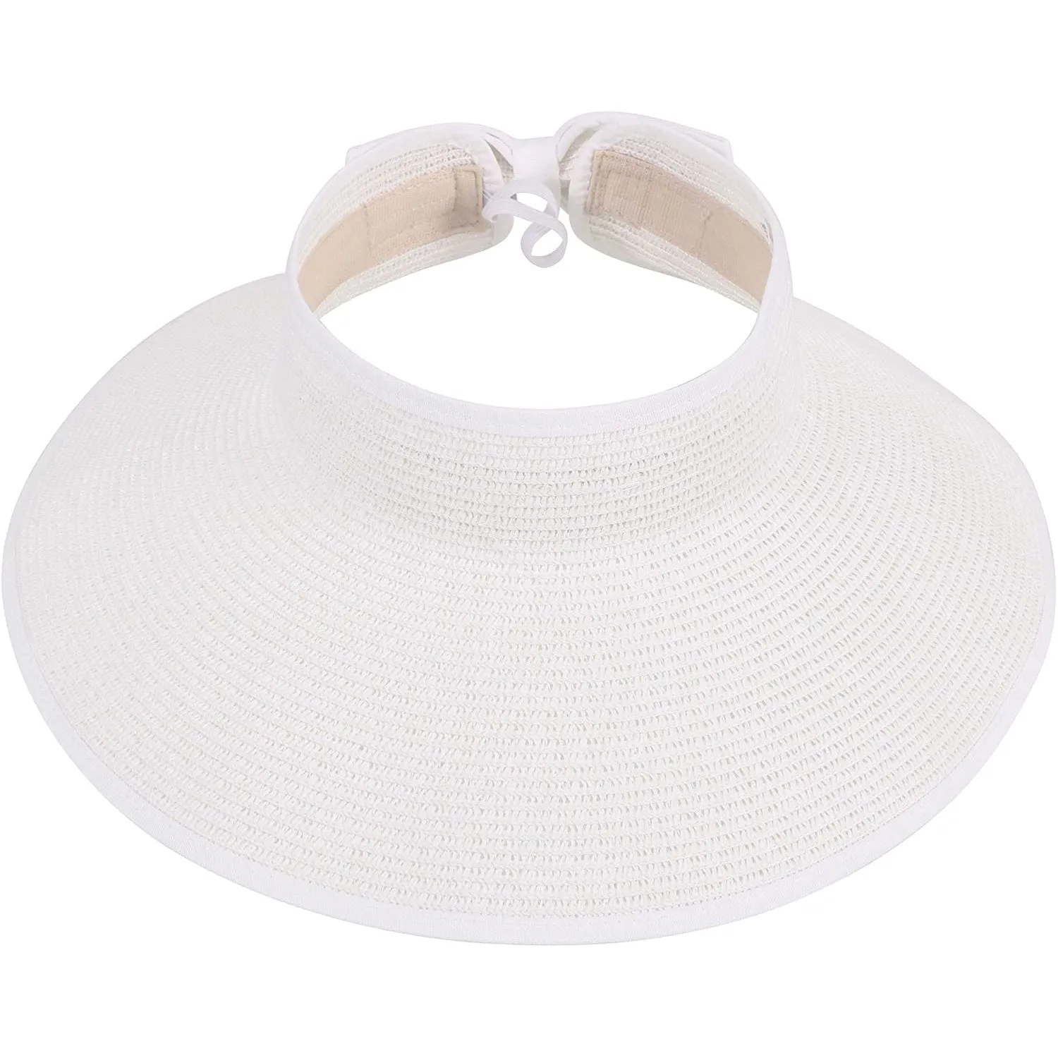 Women's Wide Brim Roll-up Straw Sun Hat Sun Visor