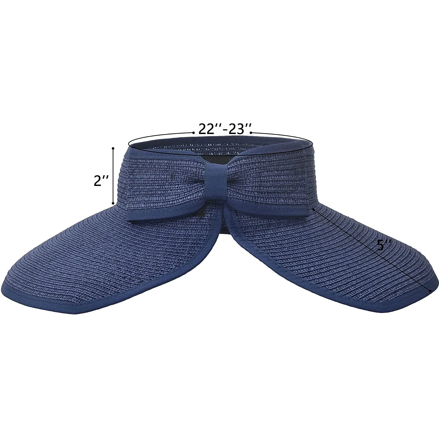 Women's Wide Brim Roll-up Straw Sun Hat Sun Visor